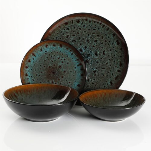 Kyoto Teal סט צלחות טורקיז