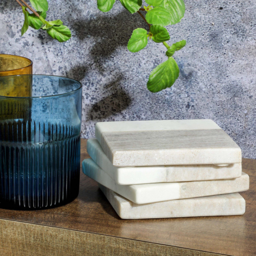 סט תחתיות של כוסות – Duo-Tone Four Piece Marble Coaster