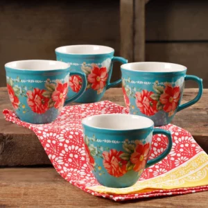 The Pioneer Woman Vintage Floral 4-Piece Mug סט כוסות מאג